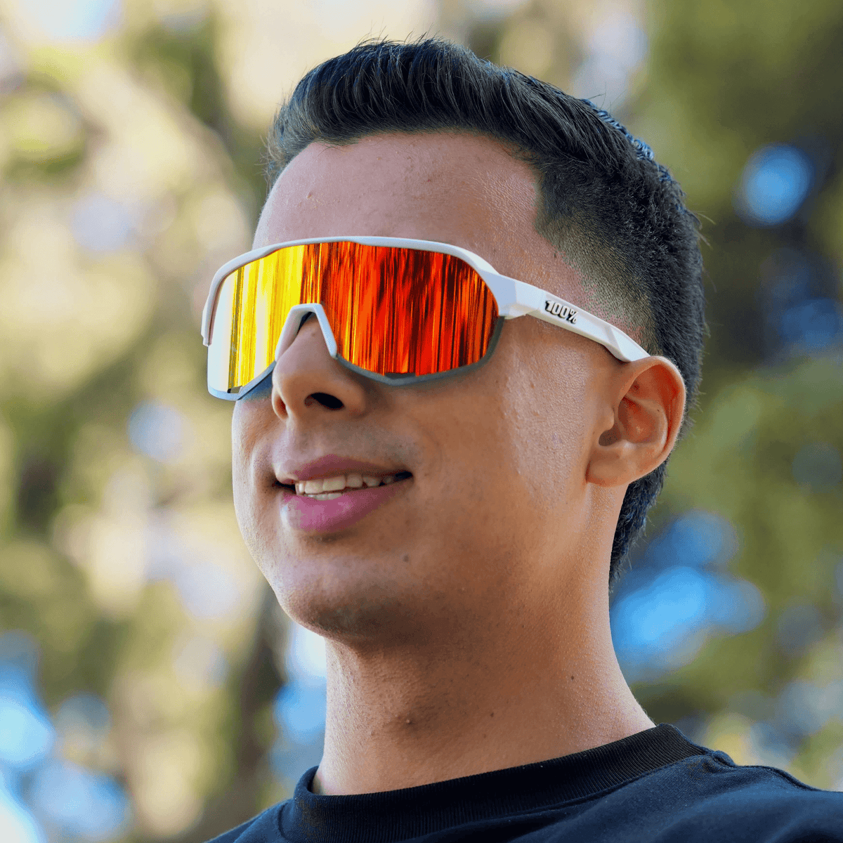 100% S2 BLANCA- VISOR NARANJA
