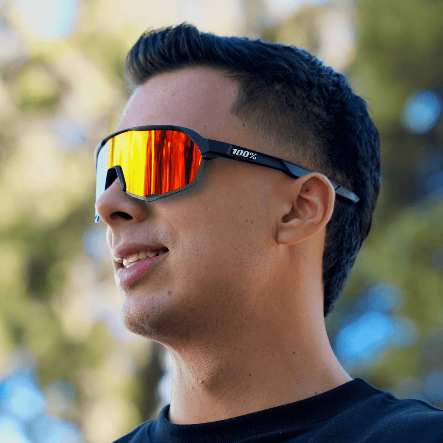 100% S2 NEGRA- VISOR NARANJA