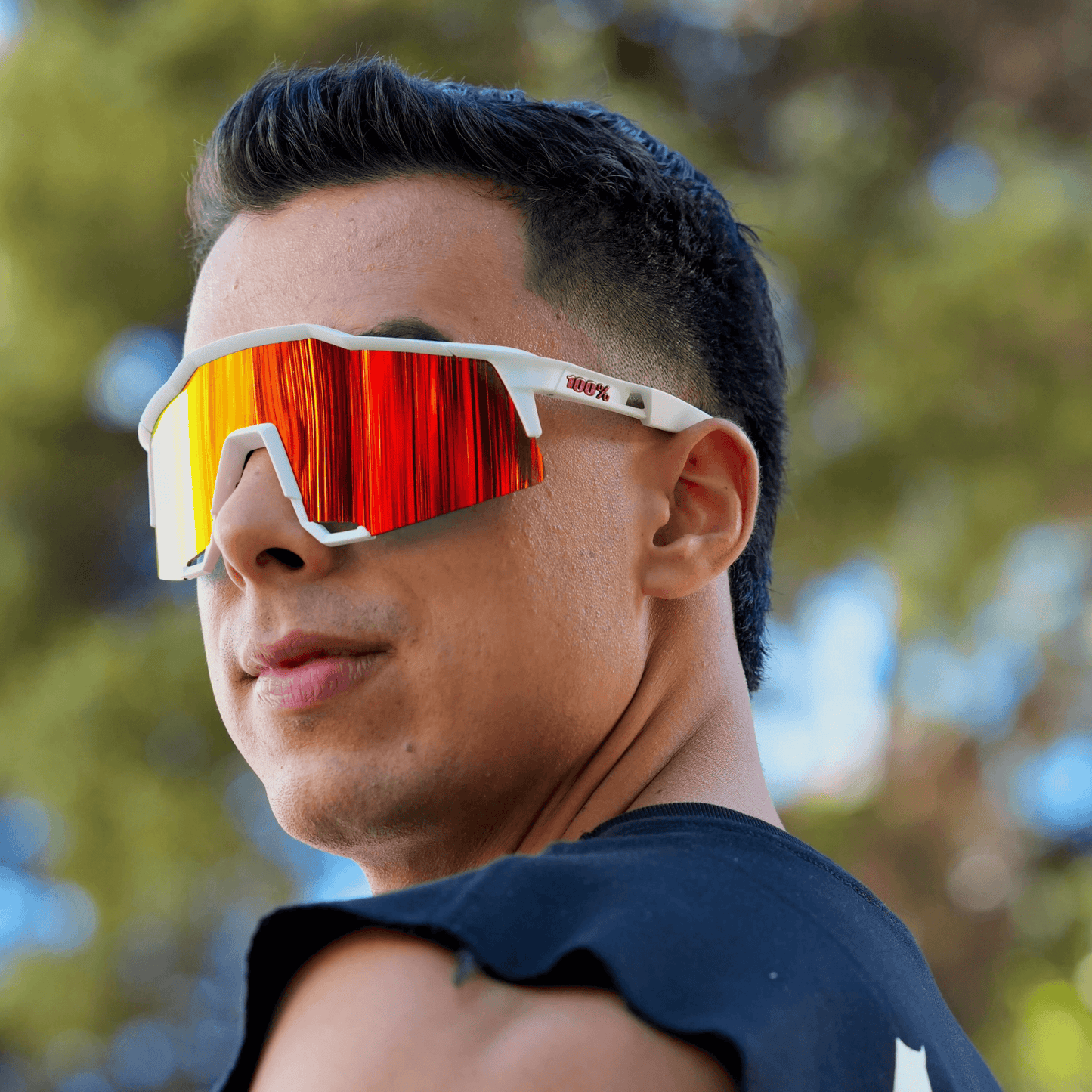100% SPEEDCRAFT BLANCA - VISOR NARANJA