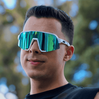 100% S3 BLANCA- VISOR AZUL AQUA