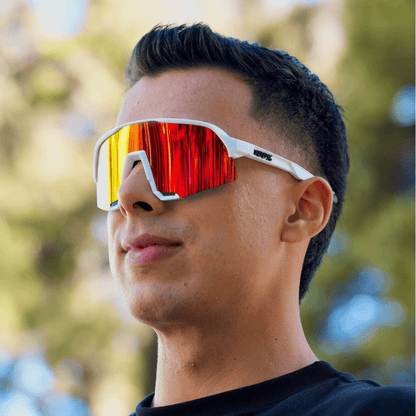 100% S3 BLANCA- VISOR NARANJA