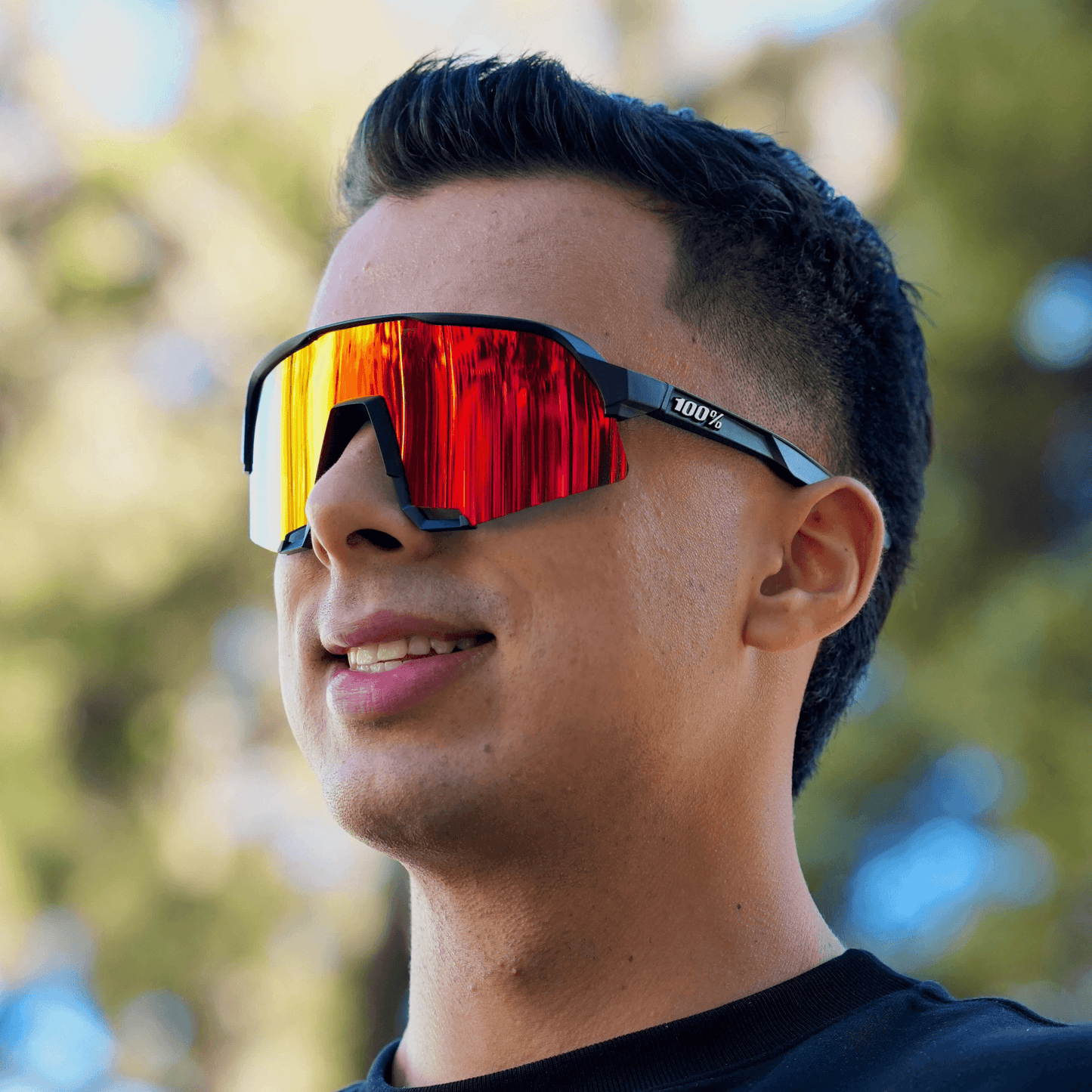 100% S3 NEGRA- VISOR NARANJA