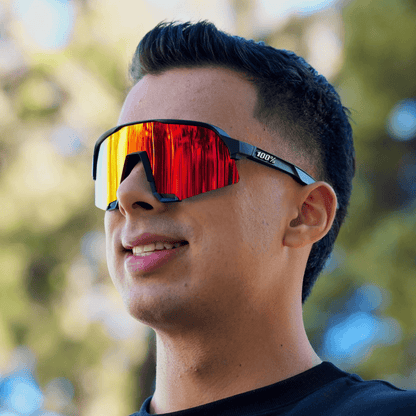 100% S3 NEGRA- VISOR NARANJA
