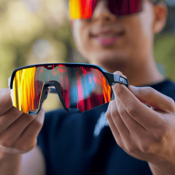 100% S3 NEGRA- VISOR NARANJA