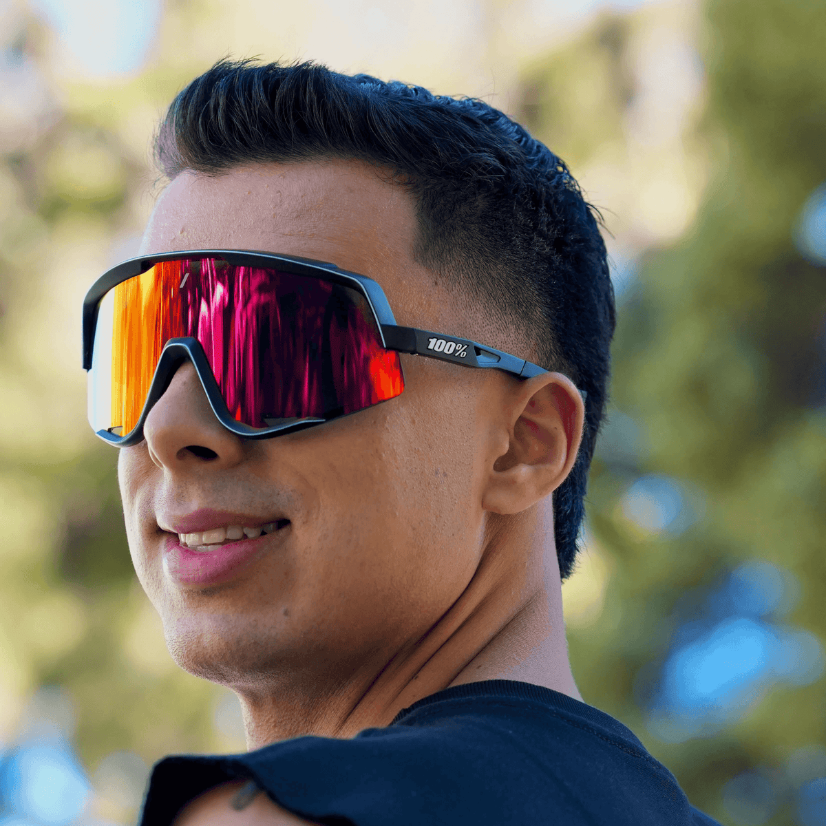 100% GLENDALE NEGRA - VISOR ROJO
