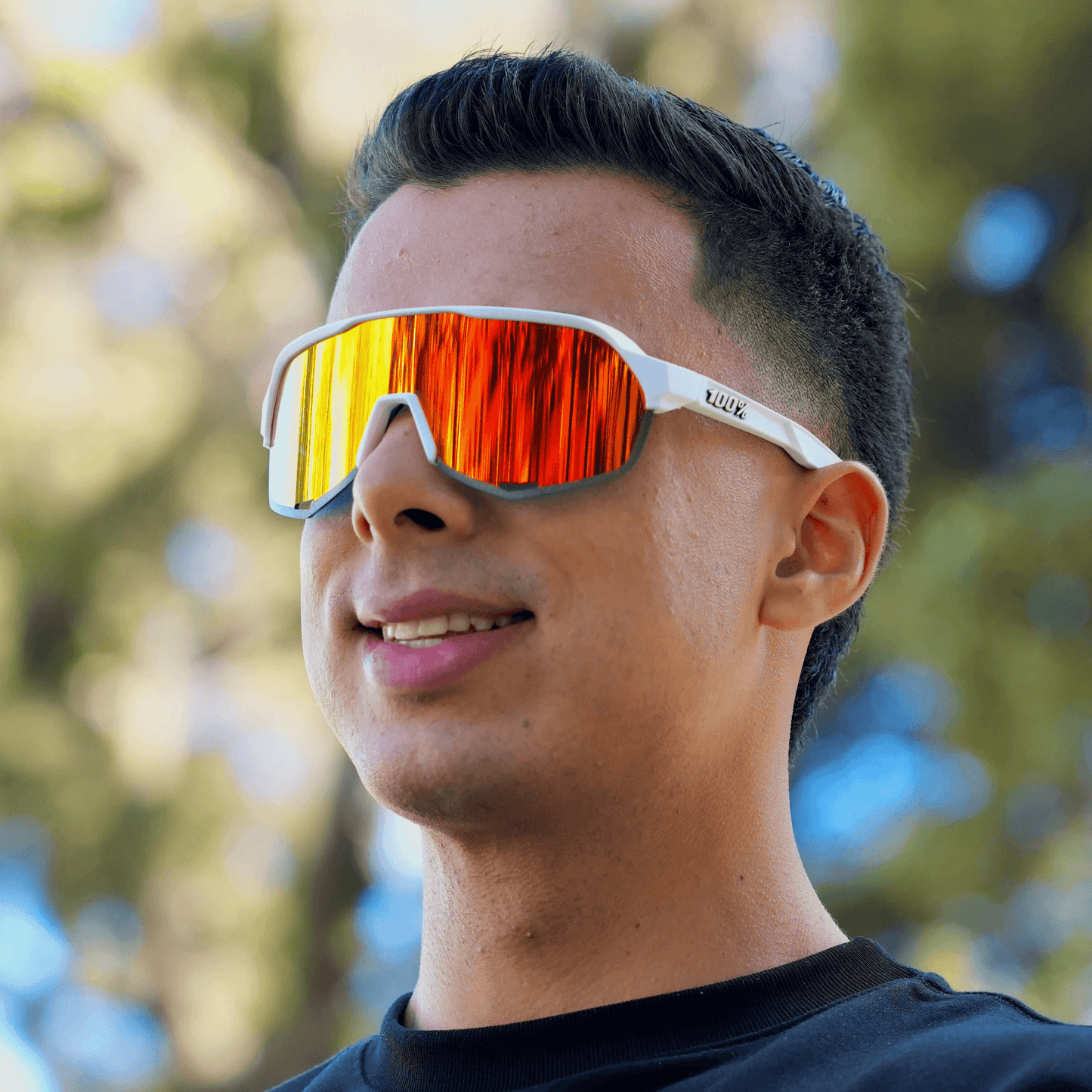 100% S2 BLANCA- VISOR NARANJA
