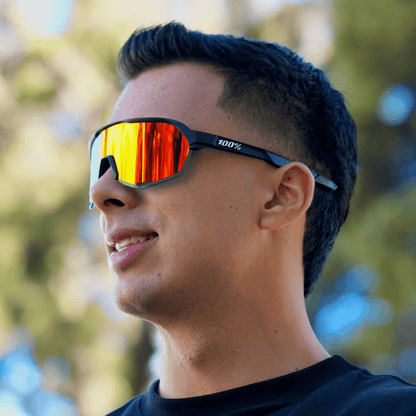 100% S2 NEGRA- VISOR NARANJA