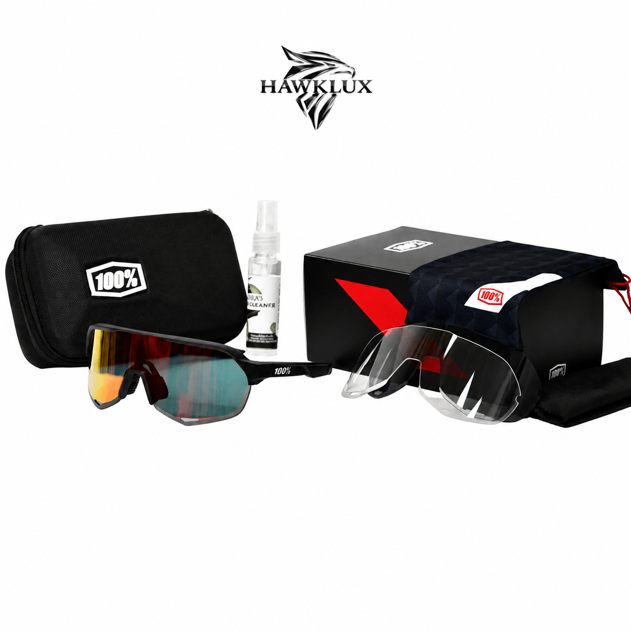 100% S2 NEGRA- VISOR ROJO