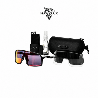 OAKLEY SUTRO NEGRA TRANSPARENTE - VISOR ROJO