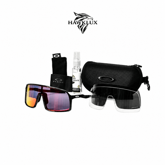 OAKLEY SUTRO NEGRA TRANSPARENTE - VISOR ROJO