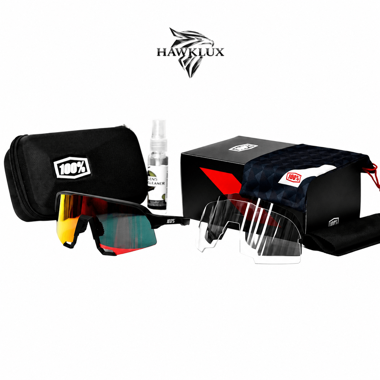 100% S3 NEGRA- VISOR ROJO