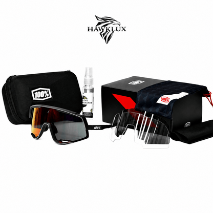100% GLENDALE NEGRA - VISOR ROJO